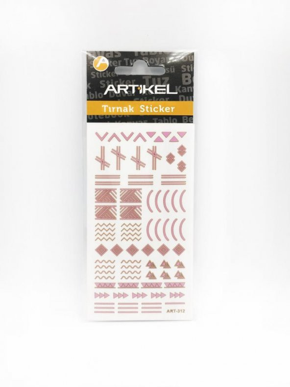 Etnik Çizgiler Metalik Tırnak Sticker, Nail Sticker, Nail Art - 3