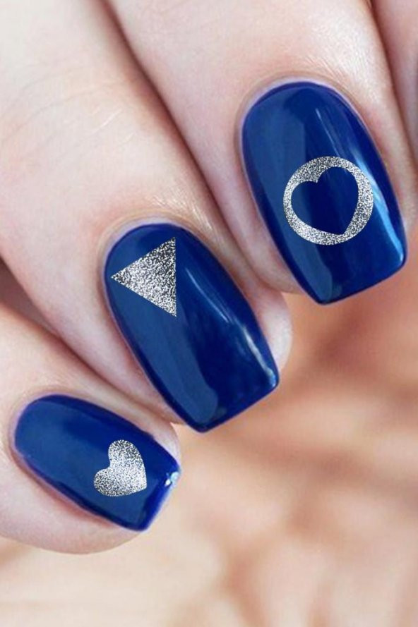 Gümüş Şekil Metalik Tırnak Sticker, Nail Sticker, Nail Art ürün görseli 1