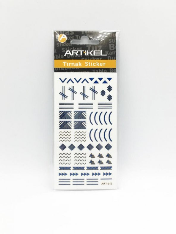 Etnik Çizgiler Metalik Tırnak Sticker, Nail Sticker, Nail Art - Resim 3