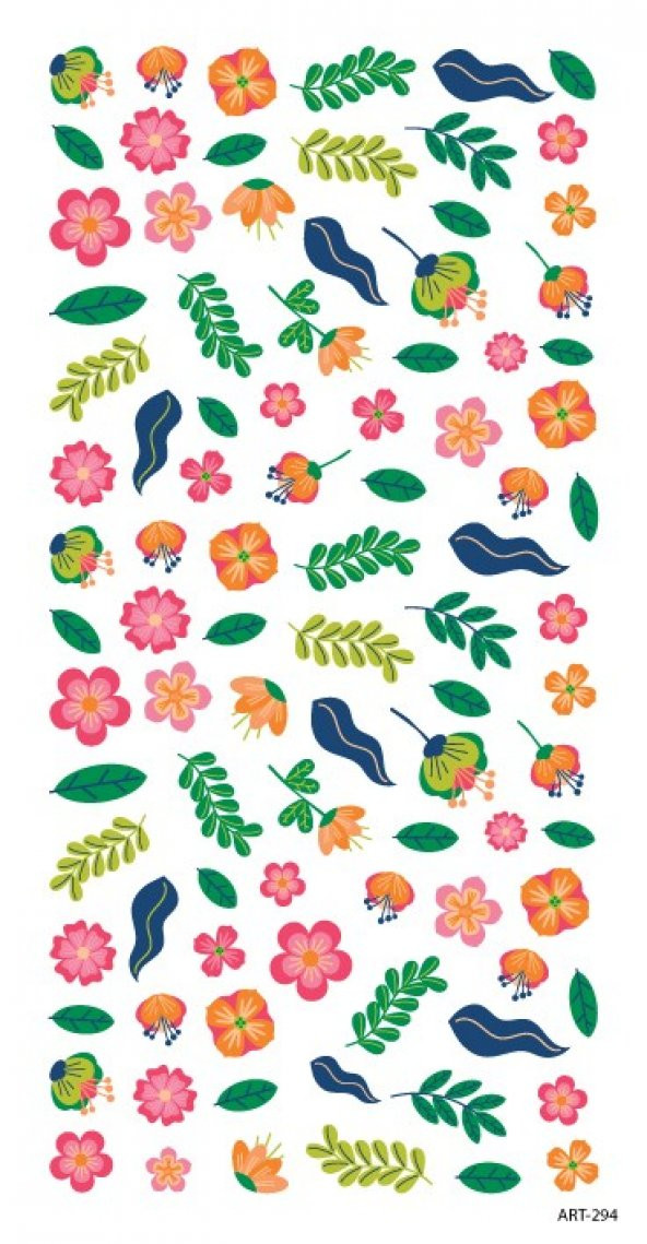 Bahar  Çiçeki Tırnak Dövmesi, Tırnak Tattoo, Nail Art, Tırnak Sticker - Resim 3