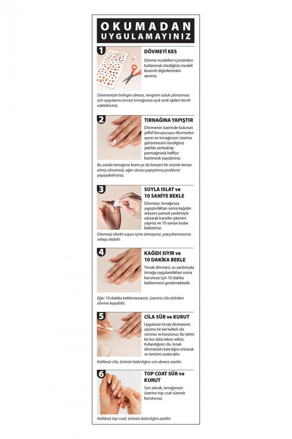 Çiçek Tırnak Dövmesi,Tırnak Tattoo,Nail Art ,Tırnak Sticker - 3