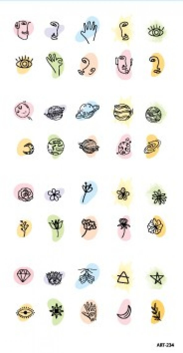 Silüet Tırnak Dövmesi,Tırnak Tattoo,Nail Art ,Tırnak Sticker - 4