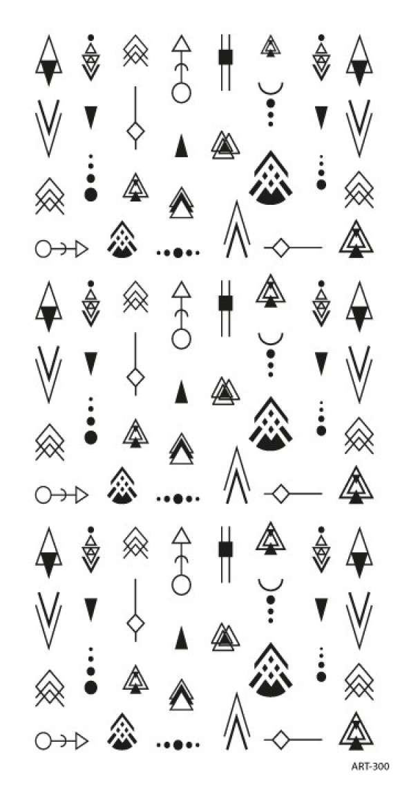 Etnik Desenler-2 Tırnak Dövmesi, Tırnak Tattoo, Nail Art, Tırnak Sticker - 2