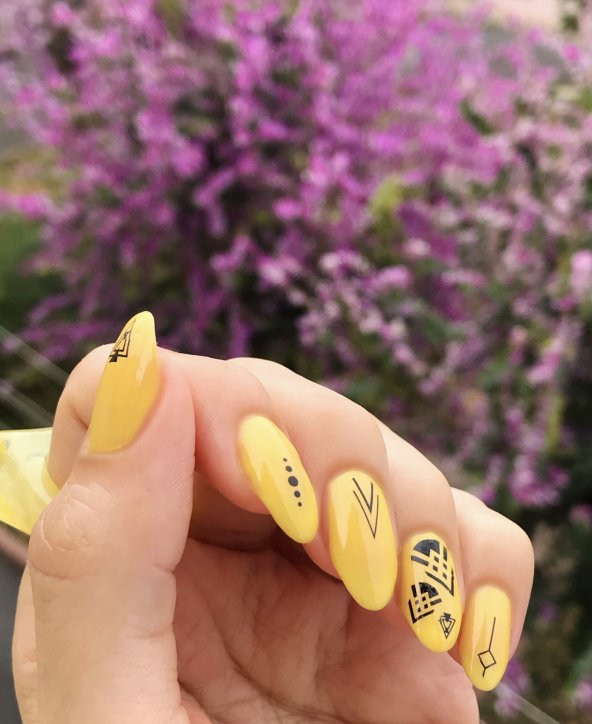 Etnik Desenler-2 Tırnak Dövmesi, Tırnak Tattoo, Nail Art, Tırnak Sticker - 4