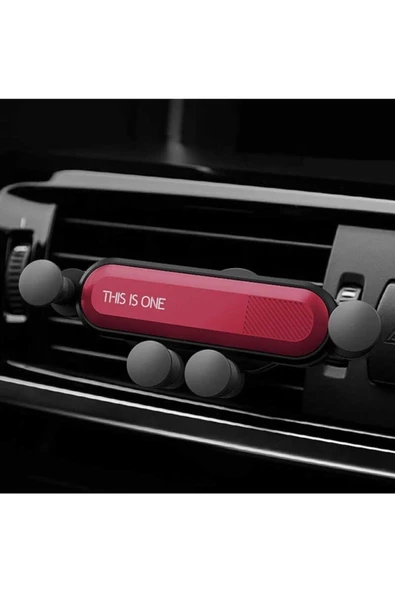 Pazariz Kavramalı Petek Girişli Araç Telefon Tutucu - Kırmızı Htc U12+ Uyumlu - Resim 2