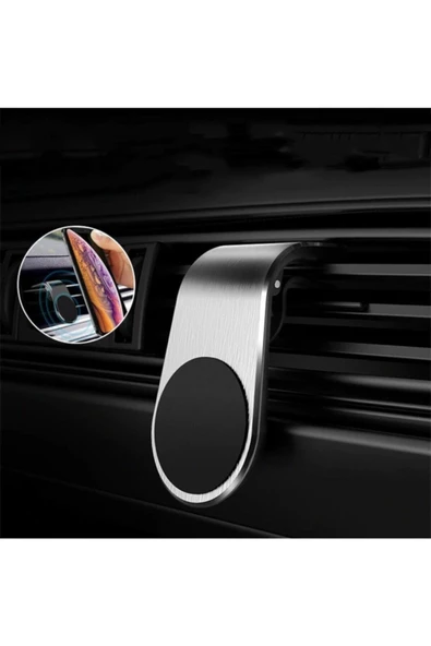 Pazariz Araba Içi Mıknatıslı Telefon Tutucu Silver Realme C11 Uyumlu - Resim 2