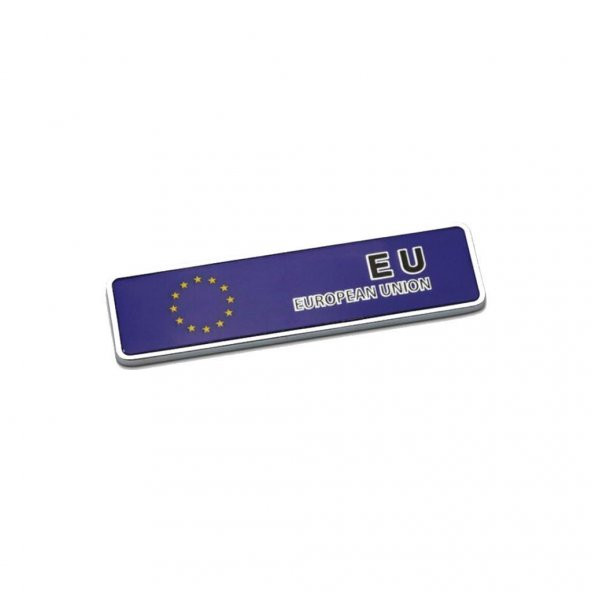 Avrupa Birliği Bayrağı Tasarımlı Alüminyum Sticker Etiket Uzun