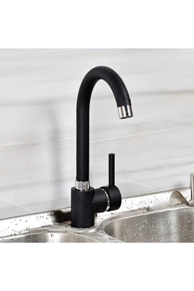 Pazariz Siyah T-mix Kuğu Mutfak Evye Batarya Siyah - 2