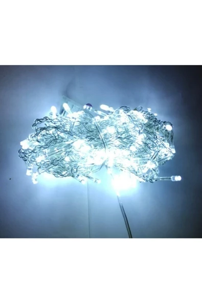 Pazariz Beyaz Renk 10 Metre Ip Şeffaf Kablolu Elektrikli Eklemeli Led ürün görseli 1