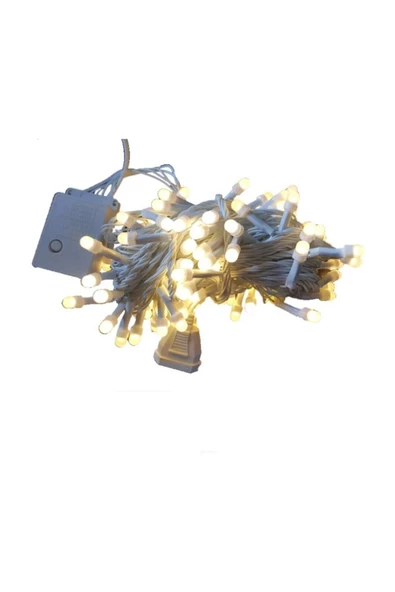 Pazariz Kalın Beyaz Kablolu 100 Ampüllü Eklenebilir Gün Işığı Led Işık 10 Mt ürün görseli 1