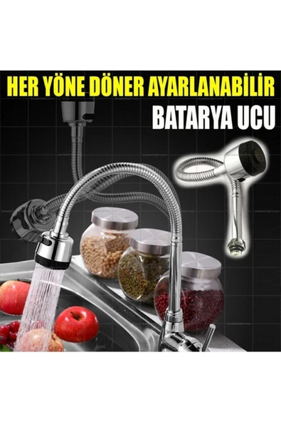 Pazariz Pazarız Spiral Musluk Başlığı 2 Fonksiyonlu Oynar Başlıklı