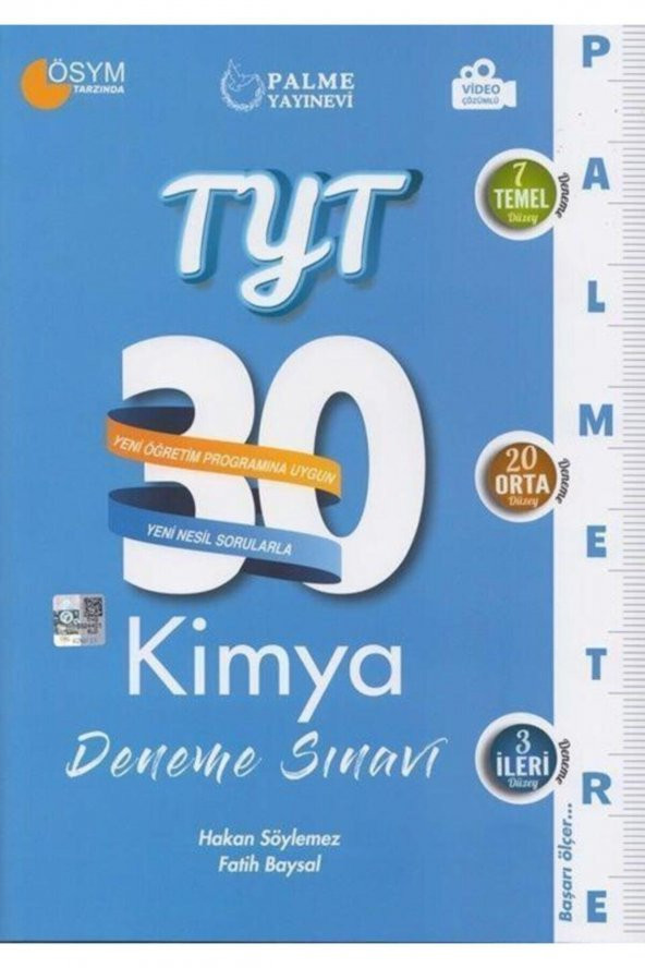 Palme Yks Tyt Kimya 30 Deneme Palmetre Video Çözümlü