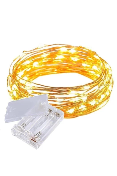 Pazariz 5 Metre Pilli Peri Led Tel Led Işık Dekoratif Led Aydınlatma Süs ürün görseli 1