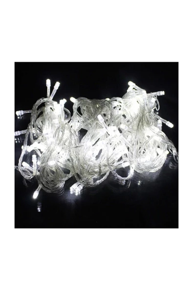 Pazariz 100 Ampullü Pirinç Işık Yılbaşı Işığı 10 Metre Beyaz Işık 220 Volt ürün görseli 1