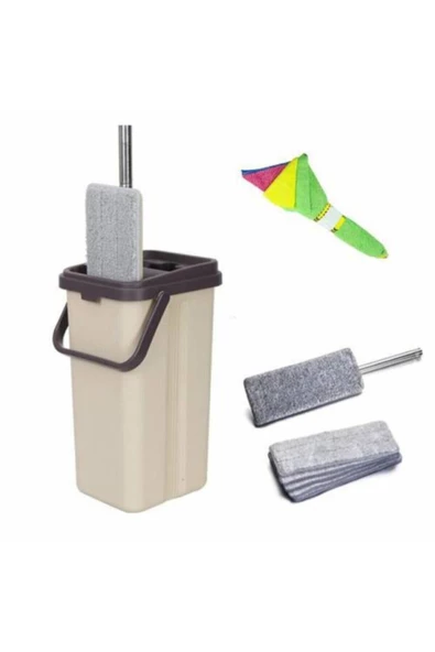 Pazariz Tablet Mop Temizlik Seti + Yedek Mop Bezi + 4 Adet Mikrofiber Bez