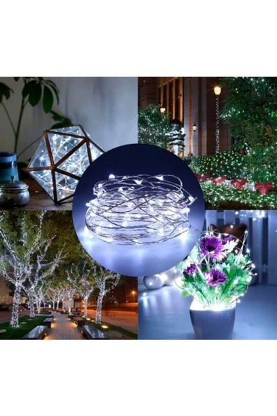 Pazariz 5 Metre Peri Led Çok Amaçlı Yılbaşı Parti Dekoratif Aydınlatma - Beyaz - Resim 2