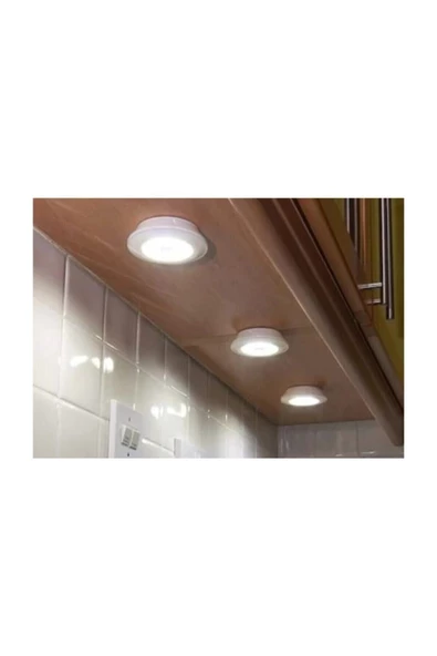 Pazariz Uzaktan Kumandalı 3 lü Kablosuz Pilli Işıl Spot Led Lamba - 3