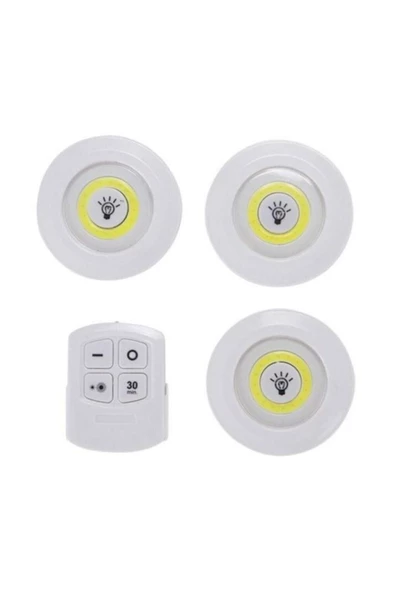 Pazariz Uzaktan Kumandalı 3 Parça Portatif Led Seti ürün görseli 1