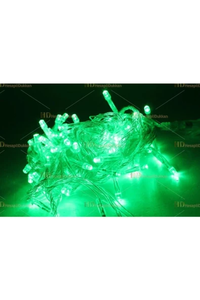 Pazariz 10 Metre 100 Led Yeşil Renk Süs Işık ürün görseli 1