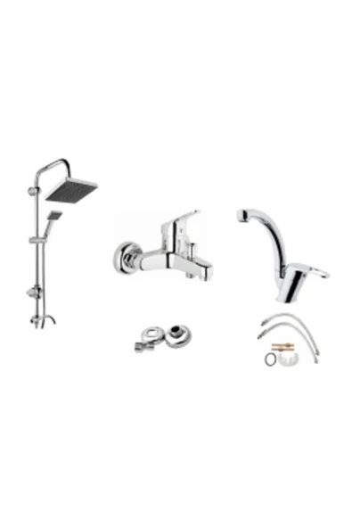 Pazariz Robot Duş Banyo Bataryası 3'lü Set