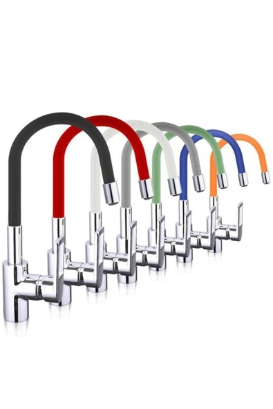 Pazariz Pazarız Renkli Oynar Başlıklı Tasarruflu Silikon Musluk Başlığı Kubar - Resim 2