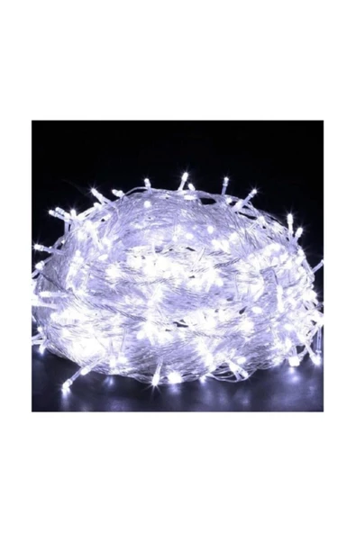 Pazariz Beyaz Kablolu 100 Ampüllü Led Işık 10 Metre - Beyaz Renk ürün görseli 1