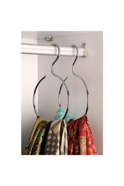 Pazariz Pazarız Şal Eşarp Askısı Dolap Içi Metal 3 Adet - Resim 2