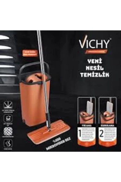 Pazariz Pazarız Mop Temizlik Seti Bakır + 2 Yedek Bez