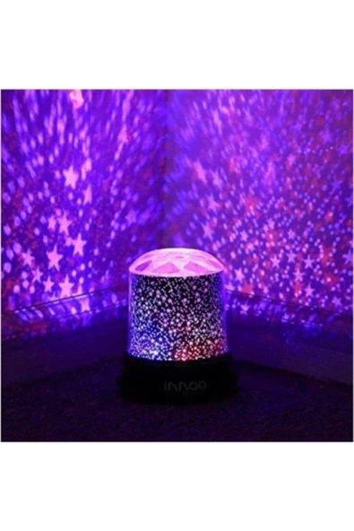 Pazariz Yıldız Yansıtmalı Led Lamba Projeksiyon Gece Lambası Pilli - Resim 2
