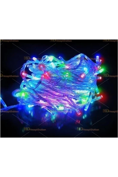 Pazariz Rgb 100 Ampullü Pirinç Led Işık Yılbaşı Işığı 10 Metre Renkli Led Işık ürün görseli 1