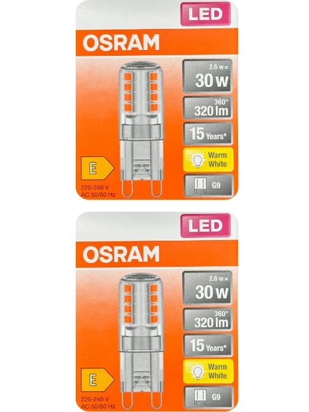 Osram 2,6W (30W) 2700K (Sarı Işık) G9 Duylu Led Kapsül Ampul (2 Adet)