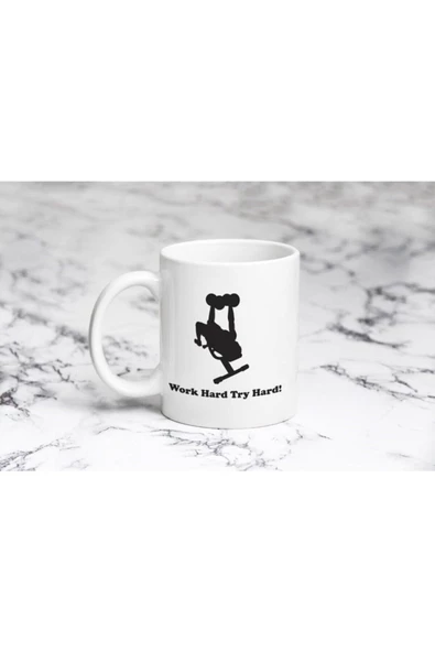 Pazariz Work Hard Try Hard Model 5_kupa Bardak ürün görseli 1