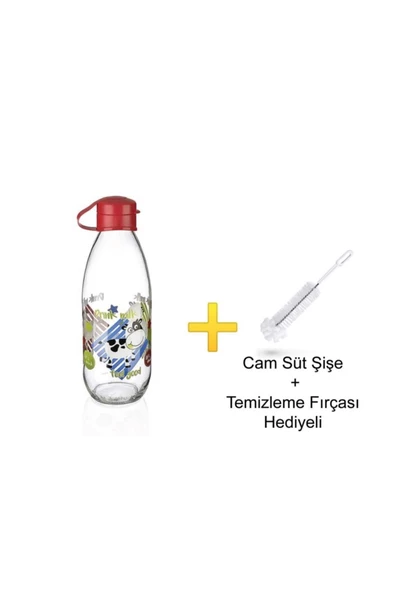 Pazariz Titiz Süt Su Şişesi Moo Bottle 1 Litre Şişe Temizleme Fırçası - 2
