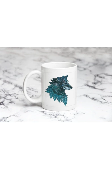 Pazariz Mozaik Kurt Kafası Kupa Bardak Kişiye Özel ürün görseli 1