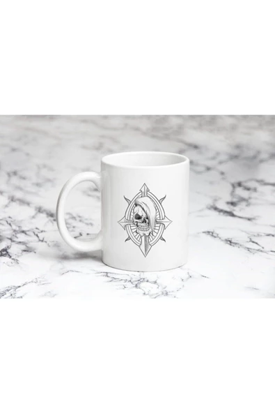 Pazariz Pusula Iskelet Kafası Kupa Bardak ürün görseli 1