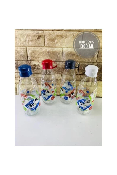 Pazariz Titiz Süt - Su Şişesi 4 Adet Moo Bottle 1 Litre + Şişe Temizleme Fırçası Hediye