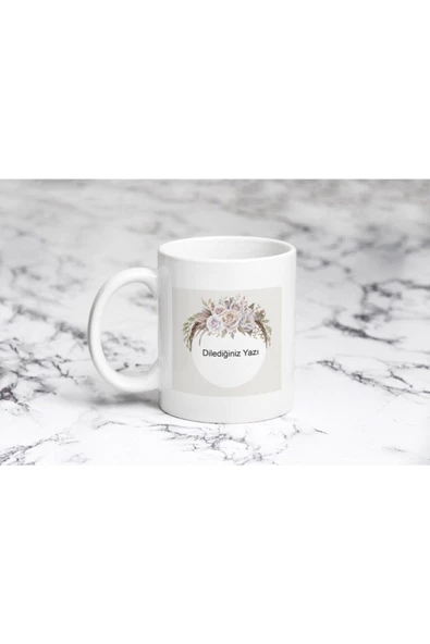 Pazariz Çiçekli Yazı 2kupa Bardak ürün görseli 1