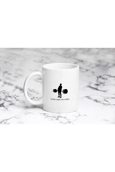 Pazariz Work Hard Try Hard Model 1_kupa Bardak ürün görseli 1