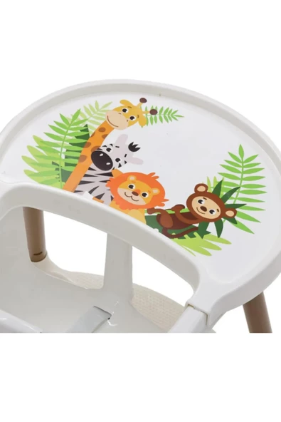 Orman Desenli Basic Mama Sandalyesi Krem - 5