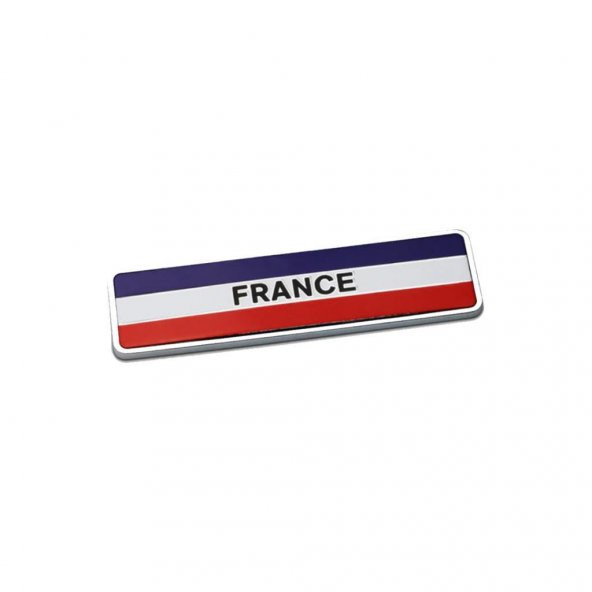 Fransa Bayrağı Tasarımlı Alüminyum Sticker Etiket Uzun
