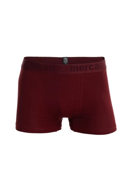 Mercan Erkek Bordo 6'lı Pamuklu Esnek Boxer