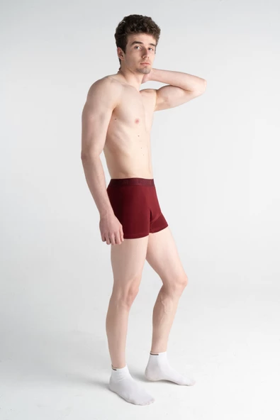 Mercan Erkek Bordo 6'lı Pamuklu Esnek Boxer - 3