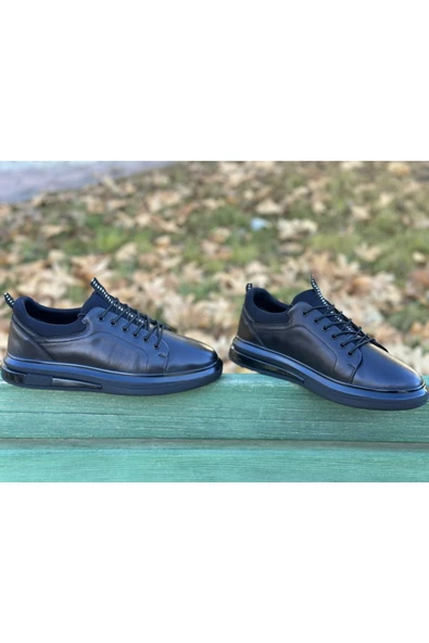 erenimstore Hakiki Deri Air Taban Siyah Erkek Klasik Ayakkabı - 2