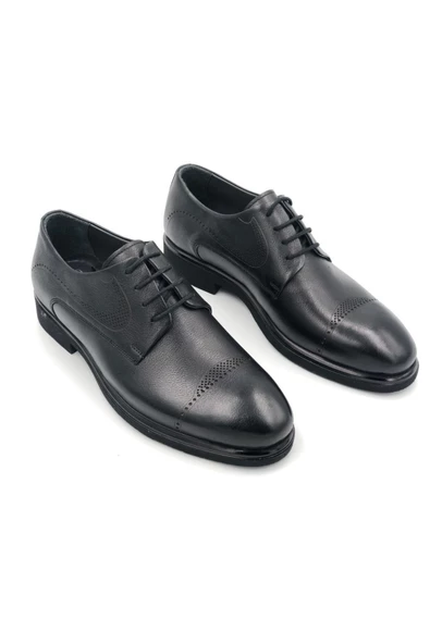 çelikler Hakiki Deri Siyah Bağlı Erkek Klasik Ayakkabı - 4