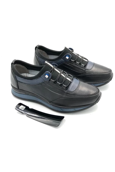 ERENİM Hakiki Deri Siyah Erkek Ortopedik Ayakkabı - 4