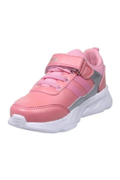 MP ONE Kız Çocuk Pembe Cırtlı Spor Ayakkabı