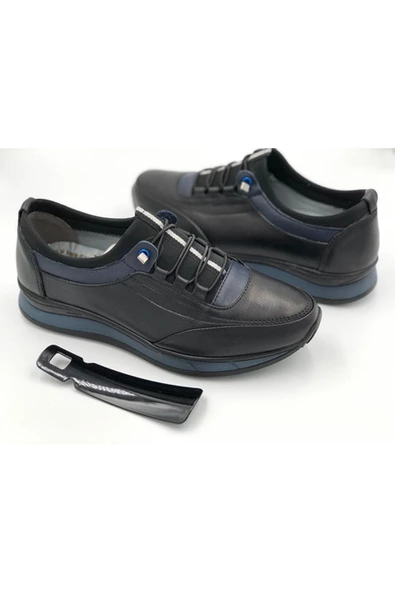 ERENİM Hakiki Deri Siyah Erkek Ortopedik Ayakkabı - 2