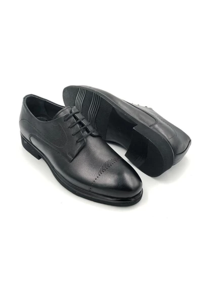 çelikler Hakiki Deri Siyah Bağlı Erkek Klasik Ayakkabı