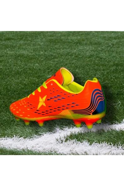 erenimstore  Turuncu Çim Saha Halı Saha Krampon Futbol Ayakkabı - 3