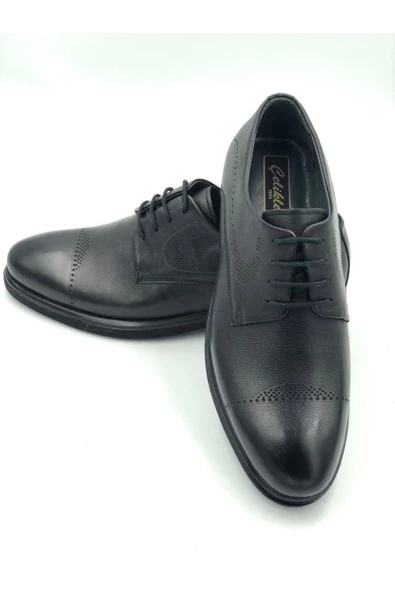 çelikler Hakiki Deri Siyah Bağlı Erkek Klasik Ayakkabı - 2
